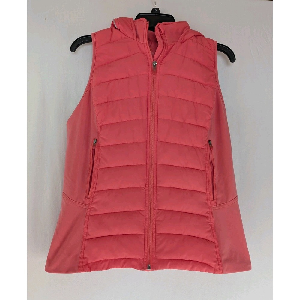 Tangerine Vest Women's Medium Orange Puffer Hooded Full Zip Nature Outdoors